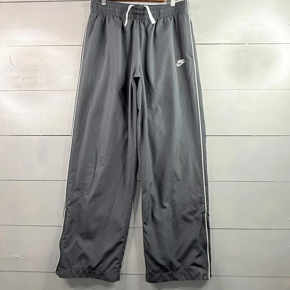 Nike Track Pants Mens Large Dark Gray Mesh Lined Ankle Zip Windbreaker